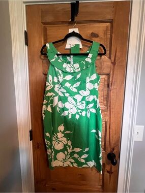 Studio I Green Floral Scoop-Neck Midi Dress